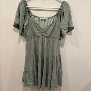 Altar'd State Green Ruffled Tiered Sundress
